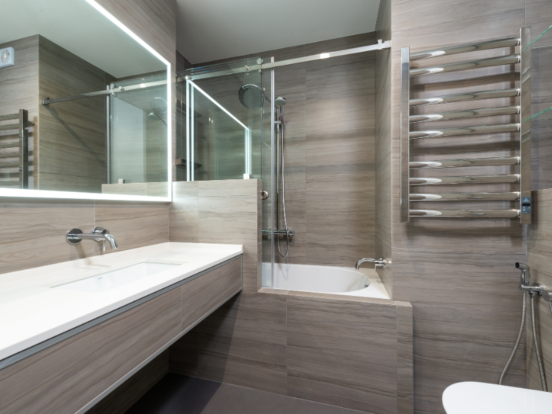 Eco-friendly plumbing fixtures installed in an Edmonton home.